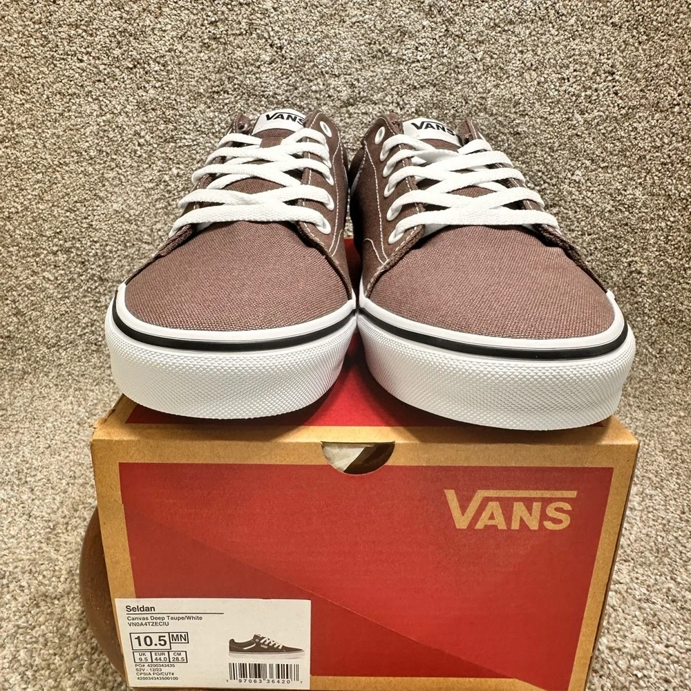 Vans sedan canvas deep taupe/white mens size 10.5 women’s size 12 New with box - Picture 6 of 9